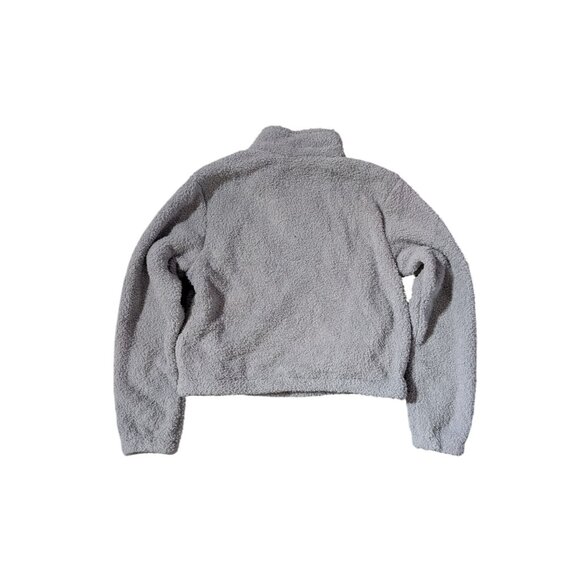 DYI Women's 1/2 Zip Fuzzy Fleece Sweater Chambray Grey Size Large - Picture 3 of 5